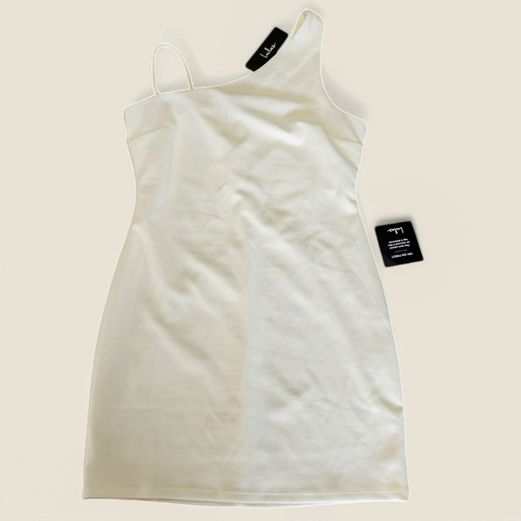 Lulus One-Shoulder White Mini Bodycon Dress – Size M – NWT - Picture 5 of 9